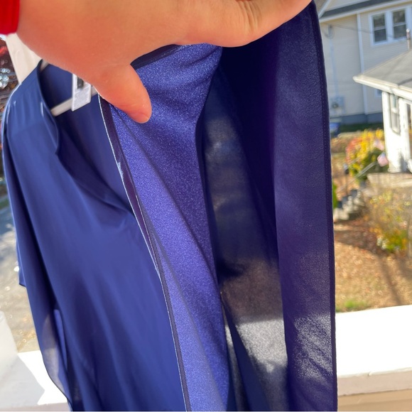 BCBGMaxAzria Neda High-Low Top in Blue Size M/L - Picture 4 of 12